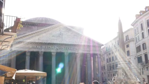 View from below on the Pantheon, Rome Video stock 83033268