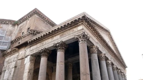View from below on the Pantheon, Rome Stock Footage 83033313