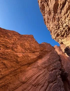 View from below of the rock formations in the Quebrada de Cafayate, Salta Stock Photos