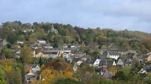 View below Rodborough Common, in October 2025 Stock Footage 321461260