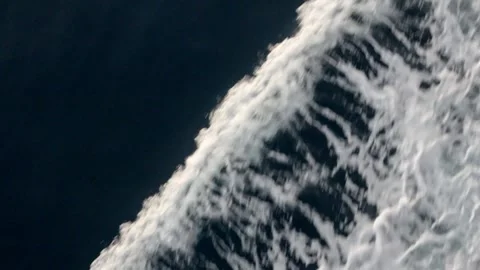 View Below of Sailing Ship Forming Waves While Running 動画素材 242140722