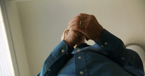 View from below senior man. 스톡 동영상 88374463