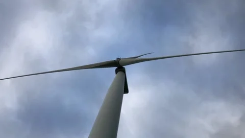 View from below to spinning wind turbine Stock Footage 202082643