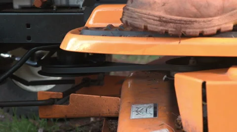 View of belts as tractor starts up Stock Footage 44778387