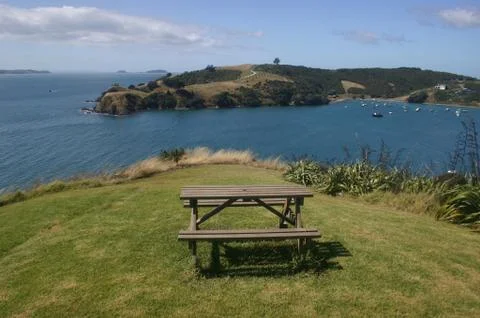 View of Bench &amp; Bay Stock Photos