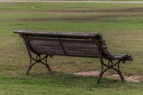 View of bench in the park Stock Photos