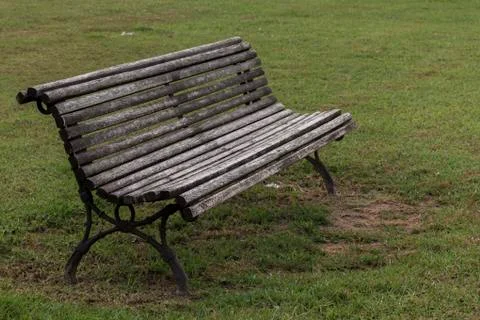 View of bench in the park Stock Photos