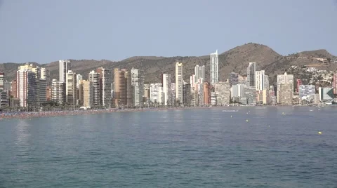 View of Benidorm in a summer day Stock Footage 67988734