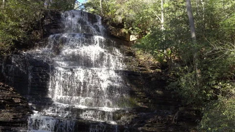 View of Benton Falls Water Fall in Tennessee. (Slow Motion) Stock Footage 143502049