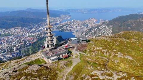 View of Bergen from Ulriken Vídeo Stock 283901266