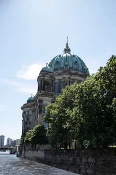 View of the berlin dome on the river Stock Photos