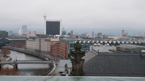 View of Berlin from the observation deck of Reichstag Stock-Footage 126555400