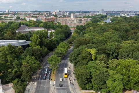 View of Berlin from the top of the Victory Column (Siegessäule). Germany. Stock Photos