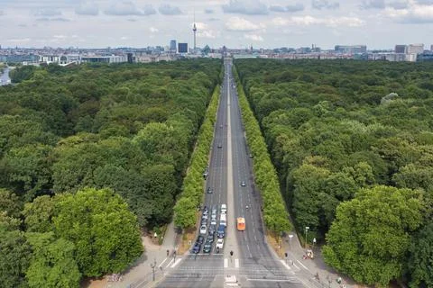 View of  Berlin from the top of the Victory Column (Siegessäule). Germany. 스톡 사진