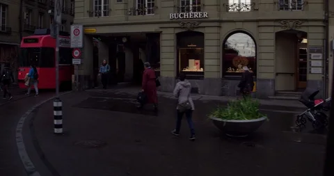 View of Bern main street Stock Footage 85705358