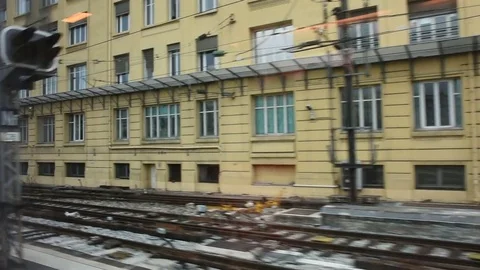 View of beside train station at Gare de Paris-Est or Paris Gare de l'est Stock Footage 81353997