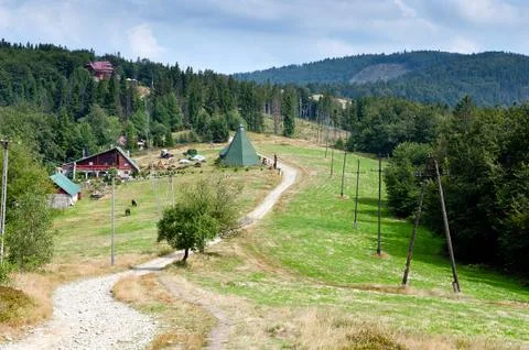 View of Beskidy mountains Stock Photos