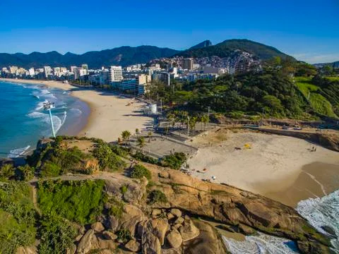 The view between two beautiful beaches. Stock Photos
