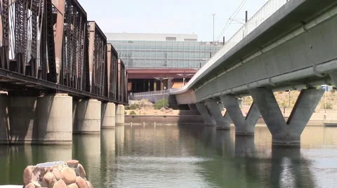 View between two bridges Video stock 53232390