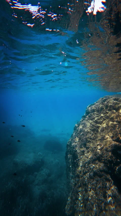 The View Between Water Surface And Rocks Stock Footage 282724791