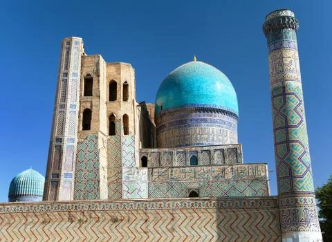 View from Bibi-Khanym mosque - Registan - Samarkand - Uzbekistan Stock Photos