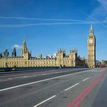 View of Big Ben from the bridge Stock Photos
