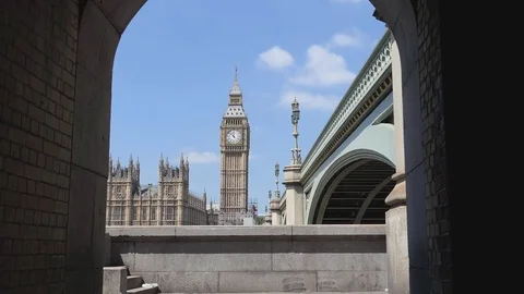 View of the Big Ben tower. Stock Footage 78707915