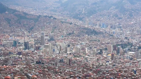 View Of A Big City With Dense Buildings (La Paz, Bolivia) Stock Footage 171656041