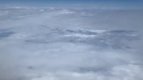 View Of Big Clouds Fluffy From The Plane Window Stock Footage 251047001