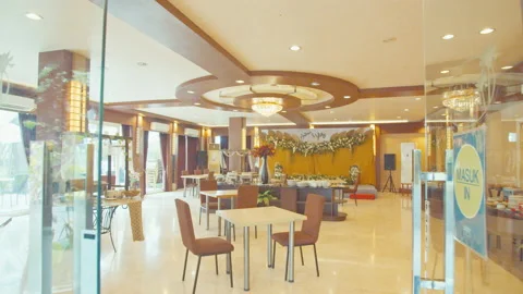 A View of Big Dining Hall Stock Footage 162089260