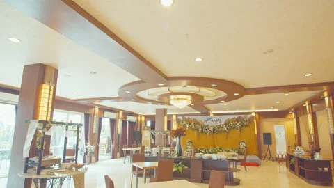 A View of Big Dining Room Stock Footage 162091260