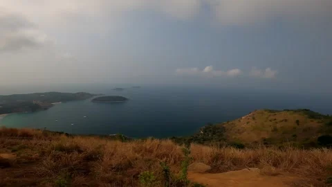 View from the big mountain to the beautiful part of the island. Video stock 242167224