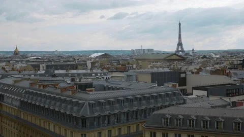 View big panorama Paris, the Opera Garnier, south-western part, city Stock Footage 156893109