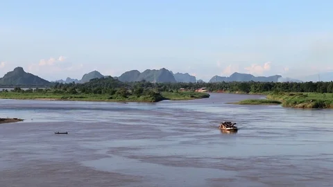 View Of The Big River in Asia Stock Footage 85188159