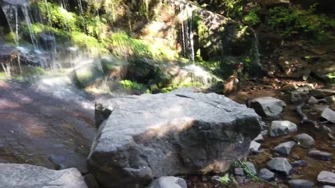 View Of A Big Waterfall From Below Stock Footage 166572199