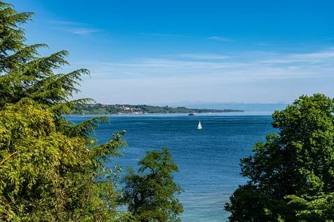 View of the biggest German lake called Lake Constance Stock Photos