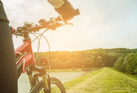 View from bikers eyes. Stock Photos