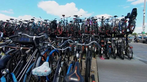 View on bikes in Amsterdam Stockbeeldmateriaal 115491804