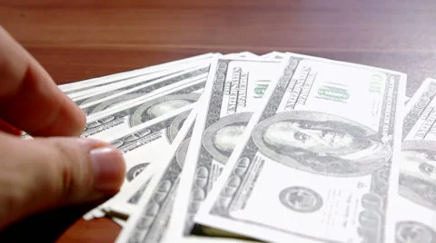 View bills through magnifier Stock Footage 67443645