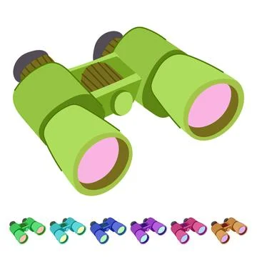 View binoculars vector cartoon graphic Stock Illustration