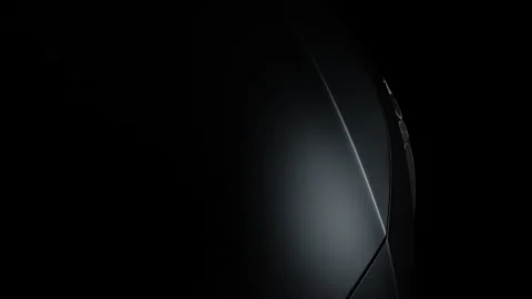 The view of the black car from above, the glare of the light illuminates the  Video stock 273474017