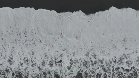 View of black sand beach atlantic ocean waves Stock Footage 297930395