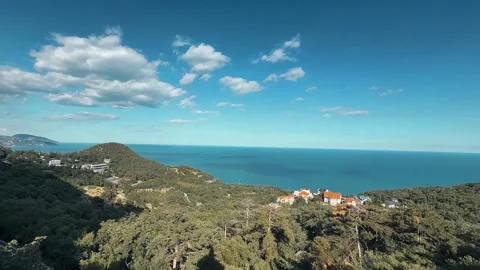 View of the Black Sea in Yalta Stock Footage 313109480