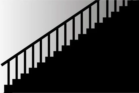 View of black stairs on grey background Stock Illustration