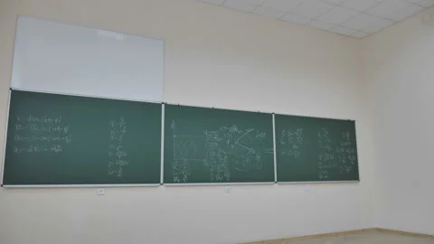 View Of The Blackboard In The Classroom, Lecture Hall Video stock 138650913