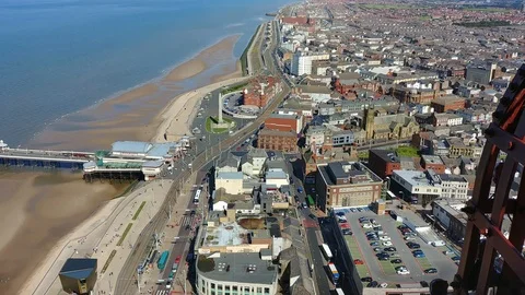 View from Blackpool Tower Stock Footage 87870232