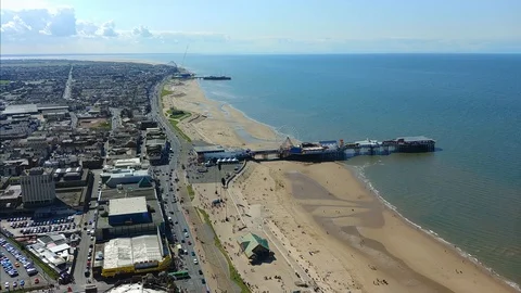View from Blackpool Tower Stock Footage 87870284