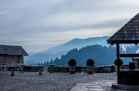 View from the Bled Castlr balcony Stock Photos