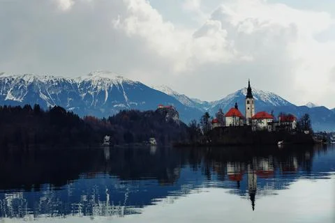 View of Bled Lake. Stock Photos