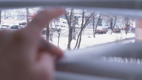 View of the blinds from the window. 스톡 동영상 100822805